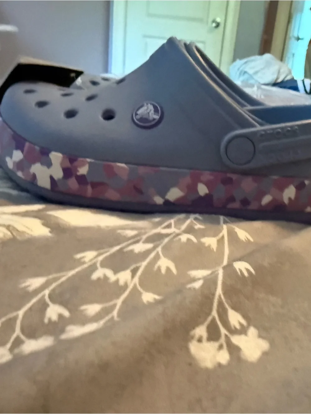 CROCS Kids Classic Clog in Light Lavender with Purple Accents
